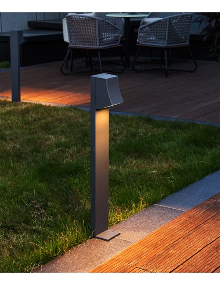 Slide outdoor bollard - Iberlamp - Anthracite outdoor lamp