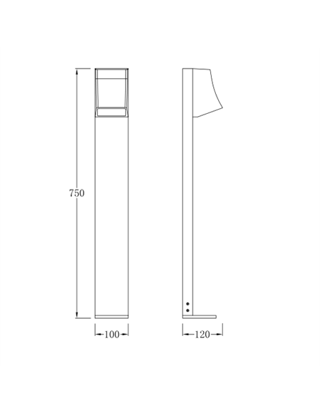Slide outdoor bollard - Iberlamp - Anthracite outdoor lamp
