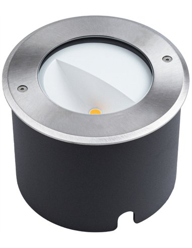 Niza outdoor recessed ground light - Iberlamp - Round anthracite design, Ø 16 cm