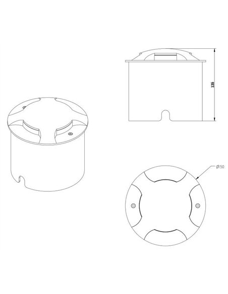 Mijas recessed ground lamp - Iberlamp - Anthracite LED outdoor lamp