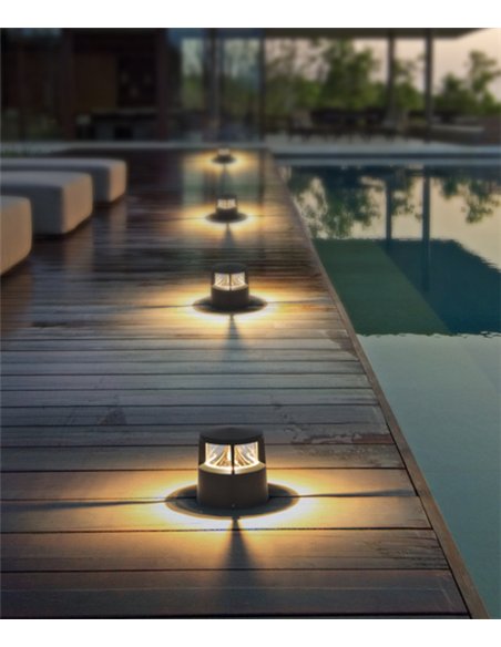 Alexandria outdoor pier lamp - Iberlamp - Anthracite LED lamp