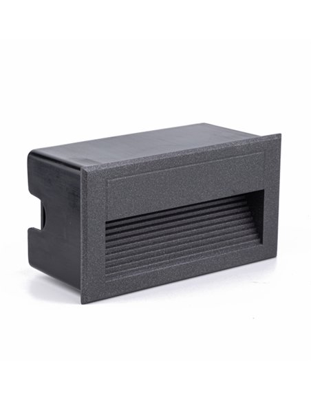 Valle recessed wall light - Iberlamp - Linear anthracite design