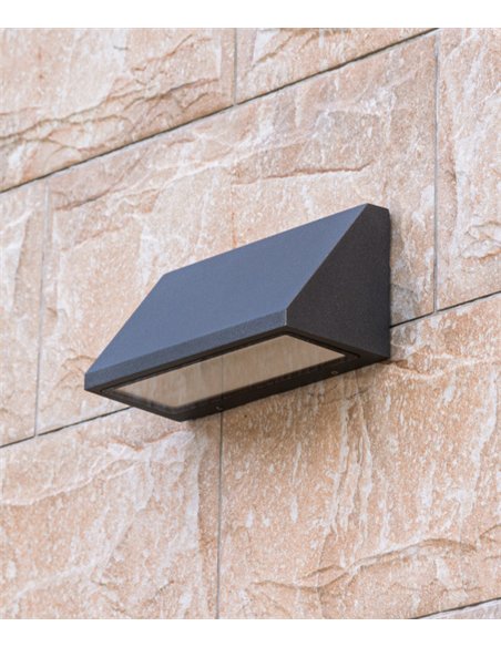 Dover outdoor wall light - Iberlamp - Anthracite lamp with downlight