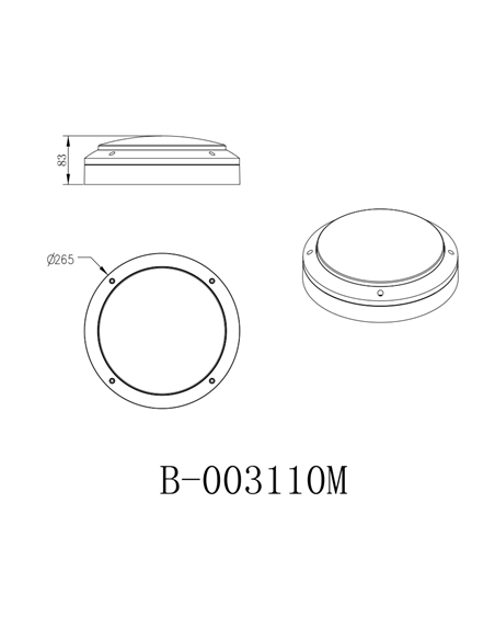 Nador outdoor wall light - Iberlamp - Circular aluminium design, Ø 27 cm