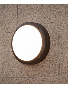 Nador outdoor wall light - Iberlamp - Circular aluminium design, Ø 27 cm 2
