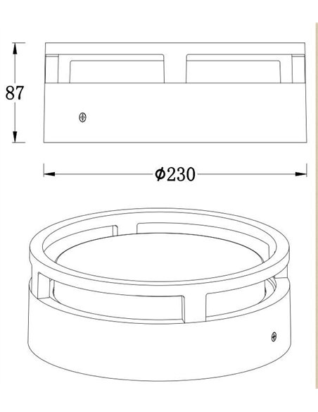 Alhambra outdoor wall/ceiling light - Iberlamp - Round anthracite lamp, Ø 24 cm
