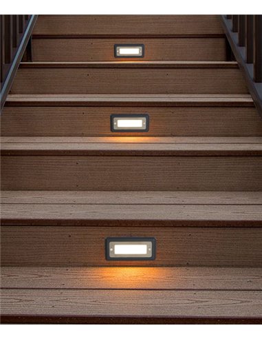 Malta recessed wall light - Iberlamp - Linear lamp in anthracite