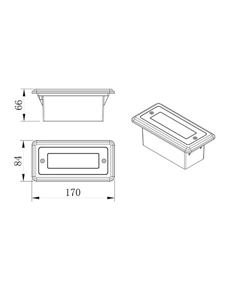 Malta recessed wall light - Iberlamp - Linear lamp in anthracite