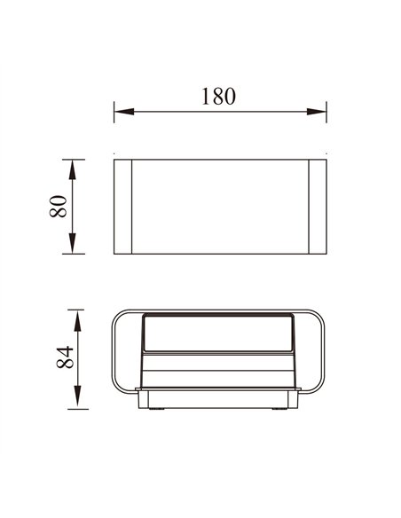 Zerouno outdoor wall light - Iberlamp - Dual LED lighting, anthracite finish