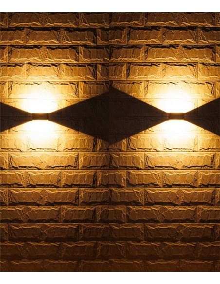 Zerouno outdoor wall light - Iberlamp - Dual LED lighting, anthracite finish