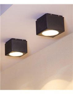 Porto outdoor ceiling light - Iberlamp - Square anthracite design
