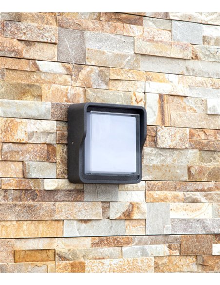 Pilot outdoor wall light - Iberlamp - Square anthracite design