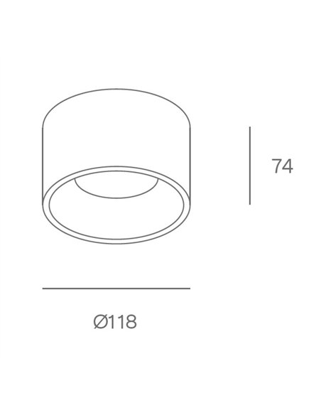 Jet ceiling spotlight - FORLIGHT - Round surface lamp