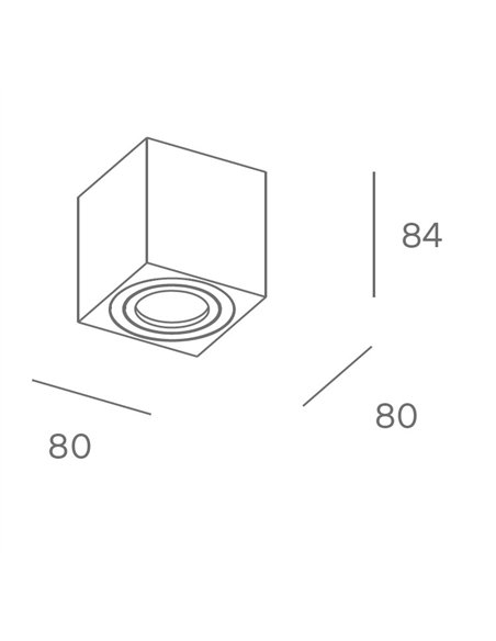 Era ceiling spotlight - FORLIGHT - Square GU10 design