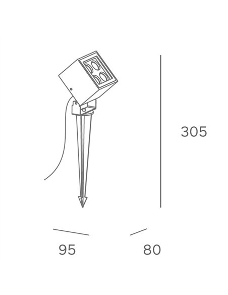 Crest outdoor projector - FORLIGHT - Black spike lamp