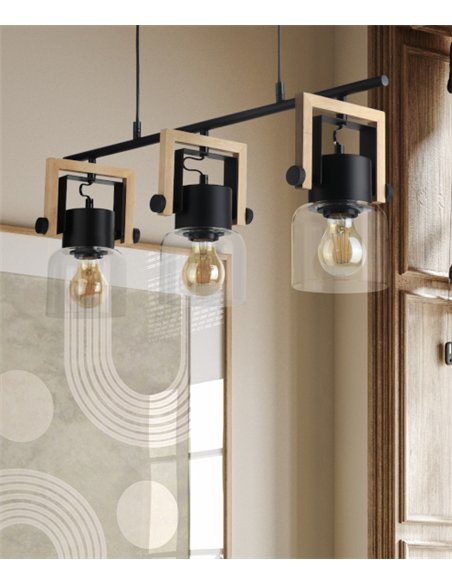 Nordica pendant lamp - IDP Lampshades - Linear lamp with 3 lights