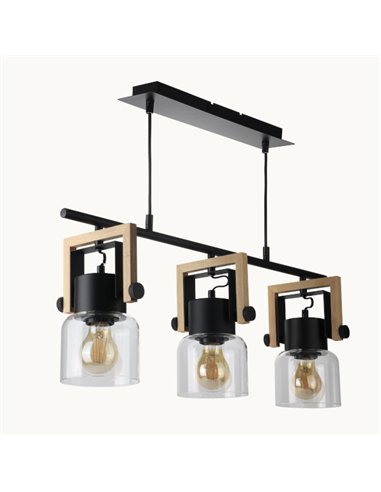 Nordica pendant lamp - IDP Lampshades - Linear lamp with 3 lights