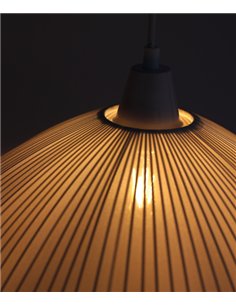 Makonis pendant lamp - IDP Lampshades - Decorative white lamp with curved shade
