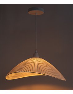 Makonis pendant lamp - IDP Lampshades - Decorative white lamp with curved shade