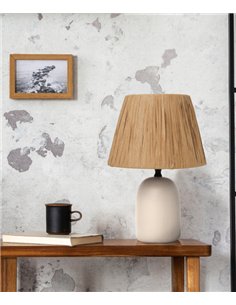 Alezio table lamp - IDP Lampshades - Ceramic lamp with raffia shade