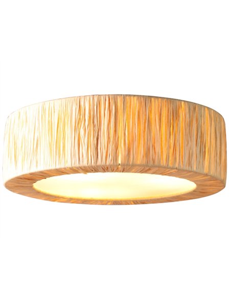 Gareth ceiling light - IDP Lampshades - Boho chic raffia lamp