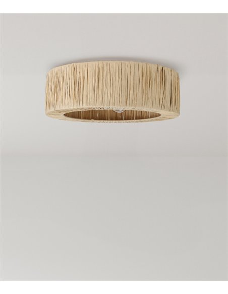 Gareth ceiling light - IDP Lampshades - Boho chic raffia lamp