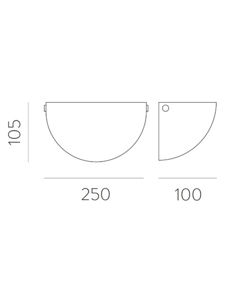 Dina opal/chrome wall light - ACB - Double layer glass, 25 cm