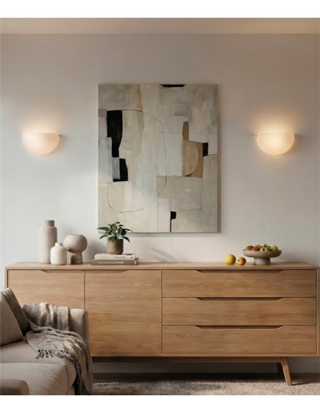Dina opal/chrome wall light - ACB - Double layer glass, 25 cm