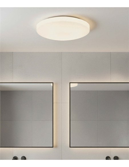 Moon ceiling light - ACB - White circular ceiling light for bathroom