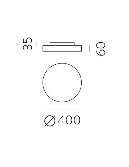 Lisboa ceiling light with double light - ACB - LED 3000/4000K, Dimmable Triac/Dali/Casambi