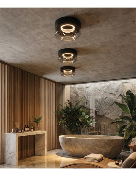 Eclipse wall/ceiling light - ACB - Decorative smoked glass LED lamp