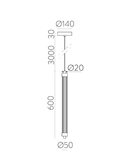 Lineo pendant light - ACB - Minimalist tubular LED pendant lamp
