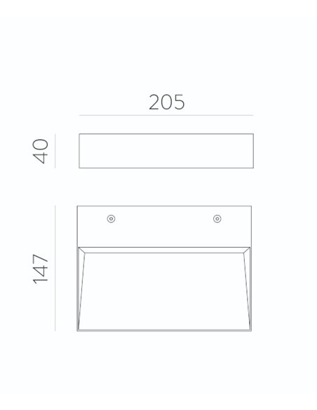 Brick wall light - ACB - Integrated LED 20W-56W, 2380-7020 lm, microprismatic diffuser, white and black finish