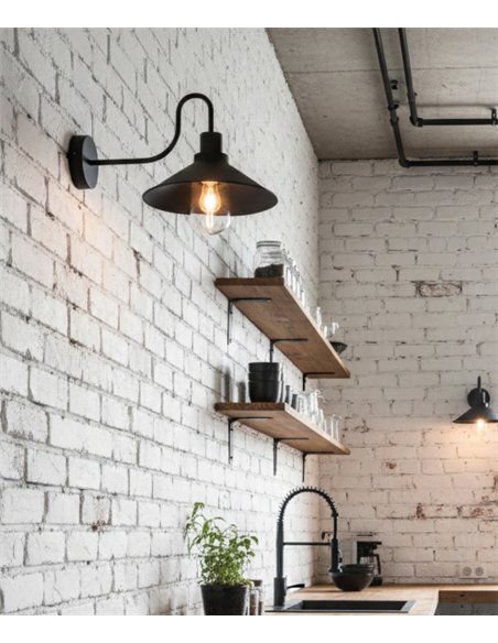 Tours outdoor wall light - ACB - Black retro industrial design