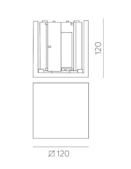 Perseo outdoor wall light - ACB - Bidirectional concrete wall lamp for façades