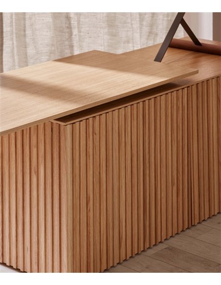 Velasca low sideboard - Punt Mobles - Extendable oak wood sideboard