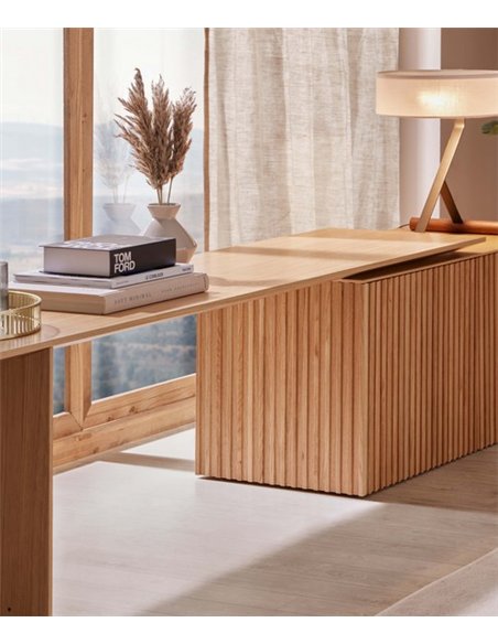 Velasca low sideboard - Punt Mobles - Extendable oak wood sideboard