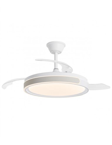 Samaná ceiling fan with light - AJP - Beige finish ceiling fan with retractable blades and remote control