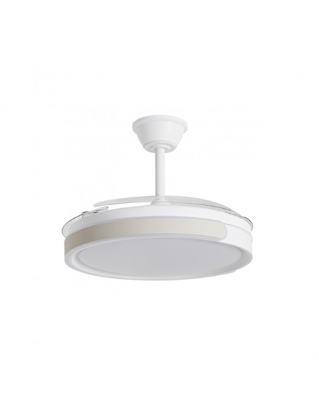 Samaná ceiling fan with light - AJP - Beige finish ceiling fan with retractable blades and remote control