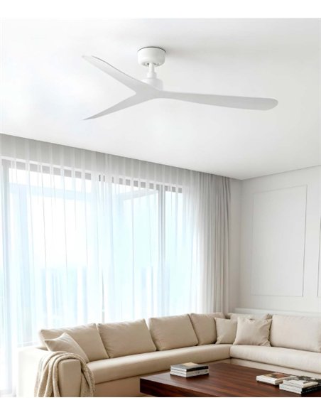 Rocker ceiling fan without light - Faro - White ceiling fan with 3 blades and ultra-quiet motor