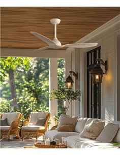 Duero outdoor ceiling fan without light - ALG - White outdoor ceiling fan with remote control and 6 speeds