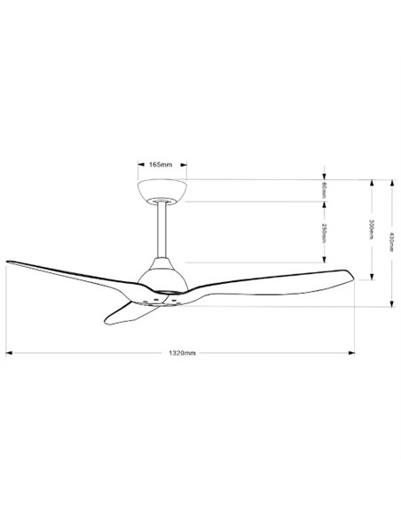 Duero outdoor ceiling fan without light - ALG - White outdoor ceiling fan with remote control and 6 speeds