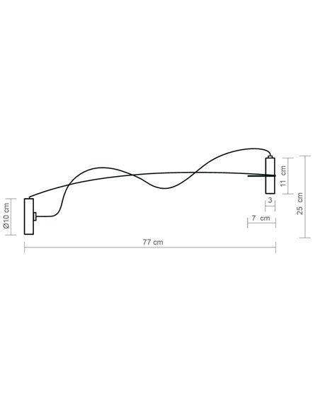 Hold wall light - Luxcambra - Long lamp, direct light