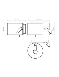 Rum wall light - Luxcambra - Lamp with reader, Cotton shade 2