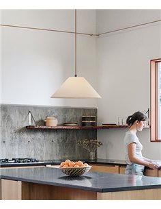 Clasica pendant light - Luxcambra - White parchment lampshade, ambient light