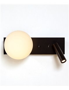 Glos Slim wall light - Luxcambra - Ball lamp with black reader 2
