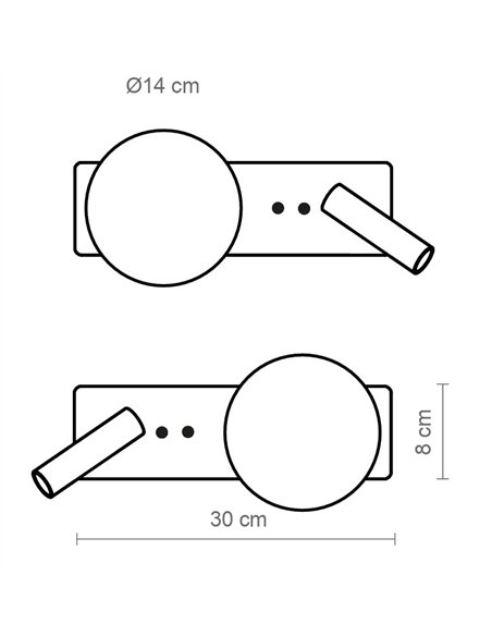 Glos Slim wall light - Luxcambra - Ball lamp with black reader