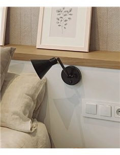 Capuchina wall light - Luxcambra - Wall light with adjustable arm, black finish