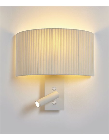 Corba wall light - Luxcambra – Lamp with reader, Cotton shade