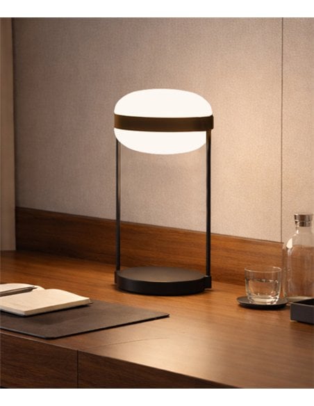 Beaded T table lamp - B.lux - Double blown-glass diffuser with direct and indirect light